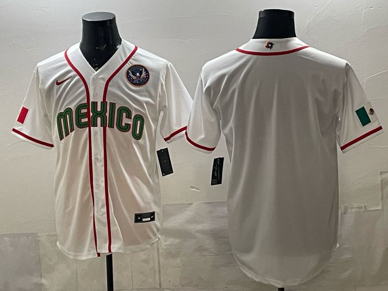 Men 2026 World Cub Mexico Blank White Game Nike MLB Jersey style 002->->MLB Jersey